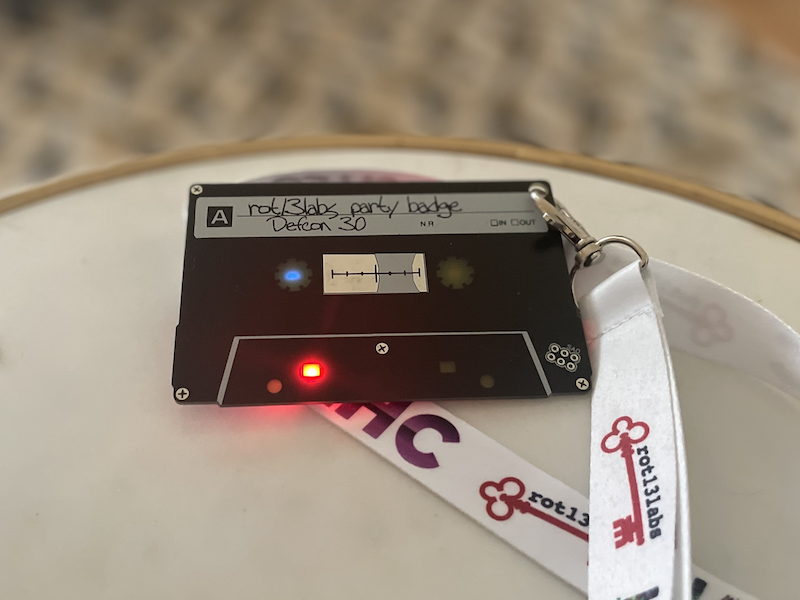 Project photograph — HighRollerCon 1 cassette tape badge